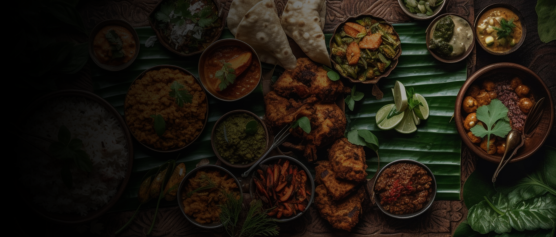 Authentic South Indian dosa and biryani spread